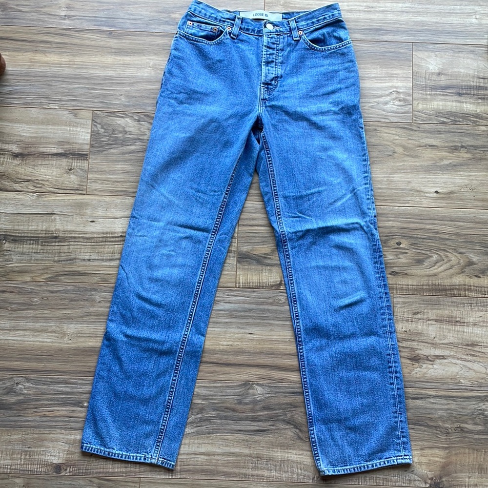 GAP Vintage 90’s Wide Leg Loose Jean Button Fly Sz 4 100% cotton